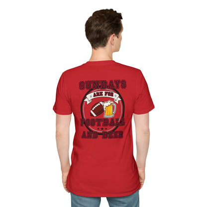 Sundays Football & Beer Tee - Red and Silver