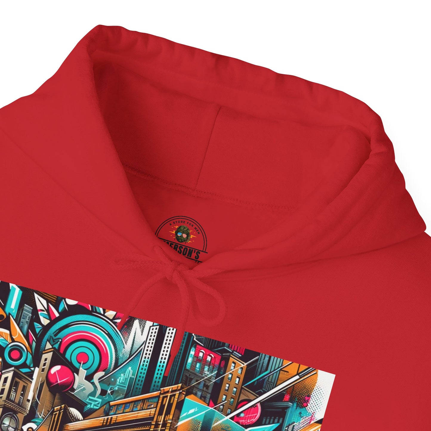 Urban Vibes Hoodie — Cool Artistic City Graphic in Vivid Colors