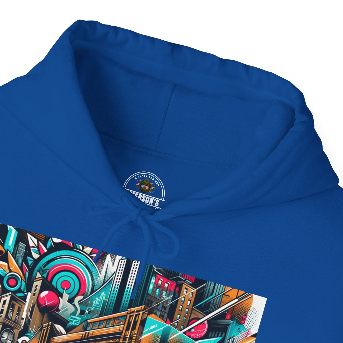 Urban Vibes Hoodie — Cool Artistic City Graphic in Vivid Colors