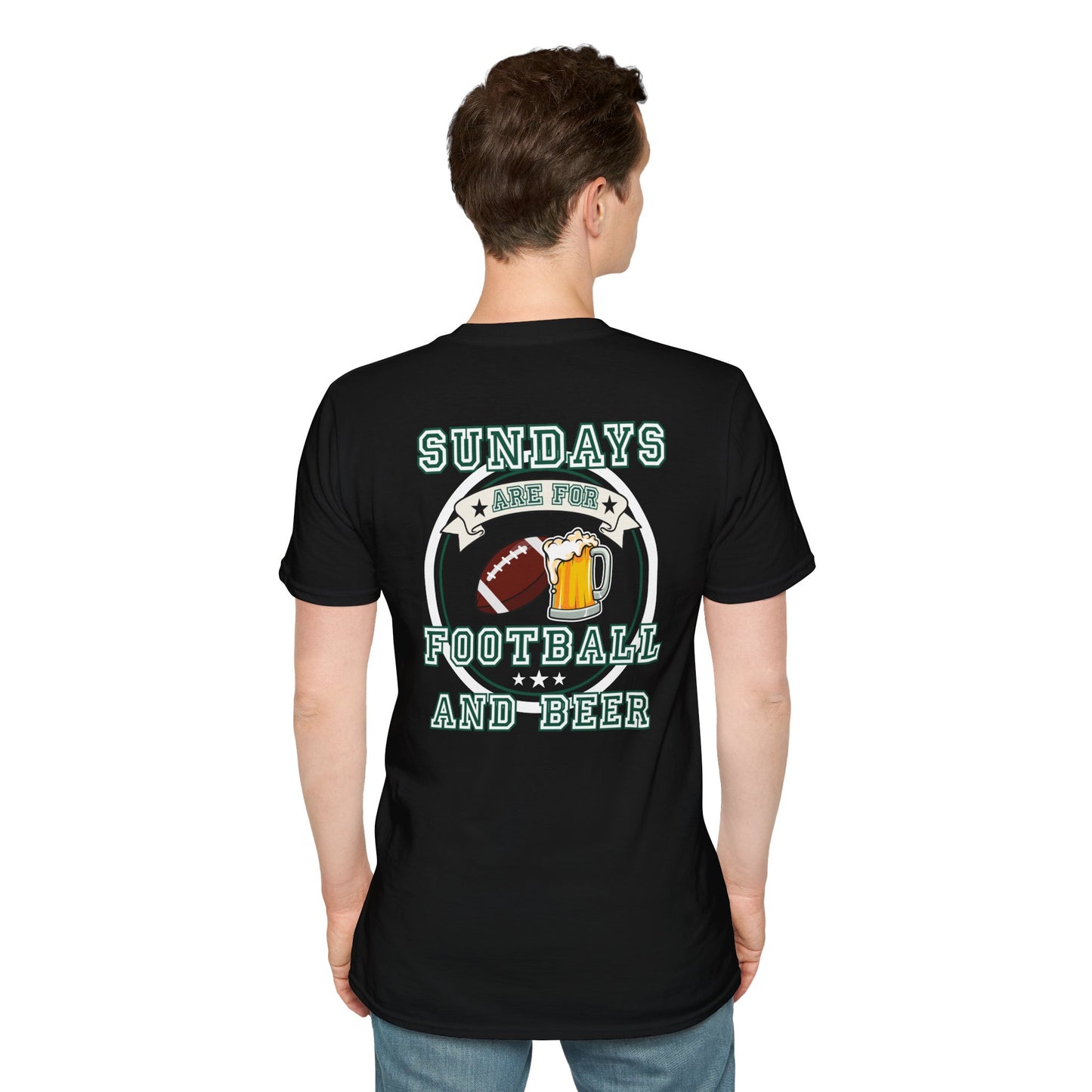 Sundays Football & Beer Tee - Green and White