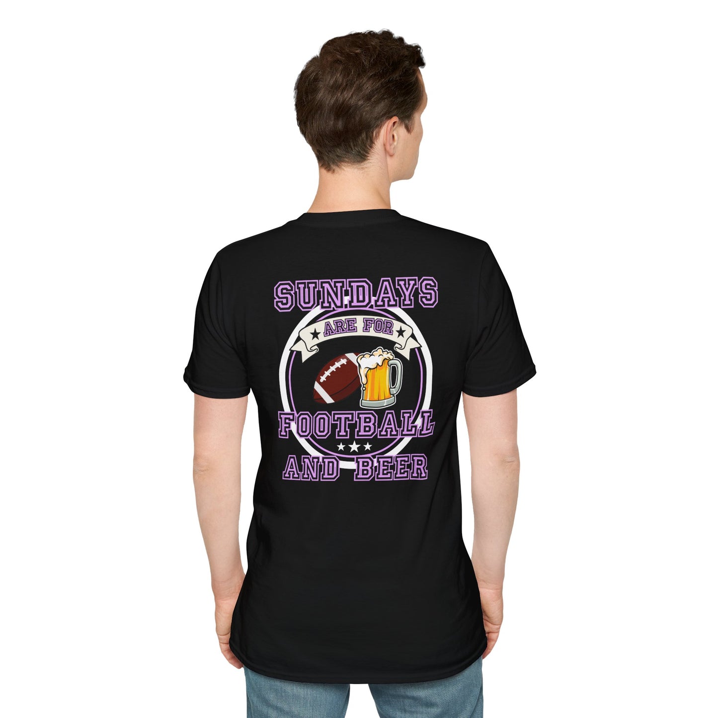 Sundays Football & Beer Tee - Pink and Black