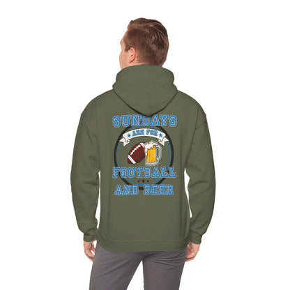Sundays Football and Beer Hoodie - Light Blue and Gray