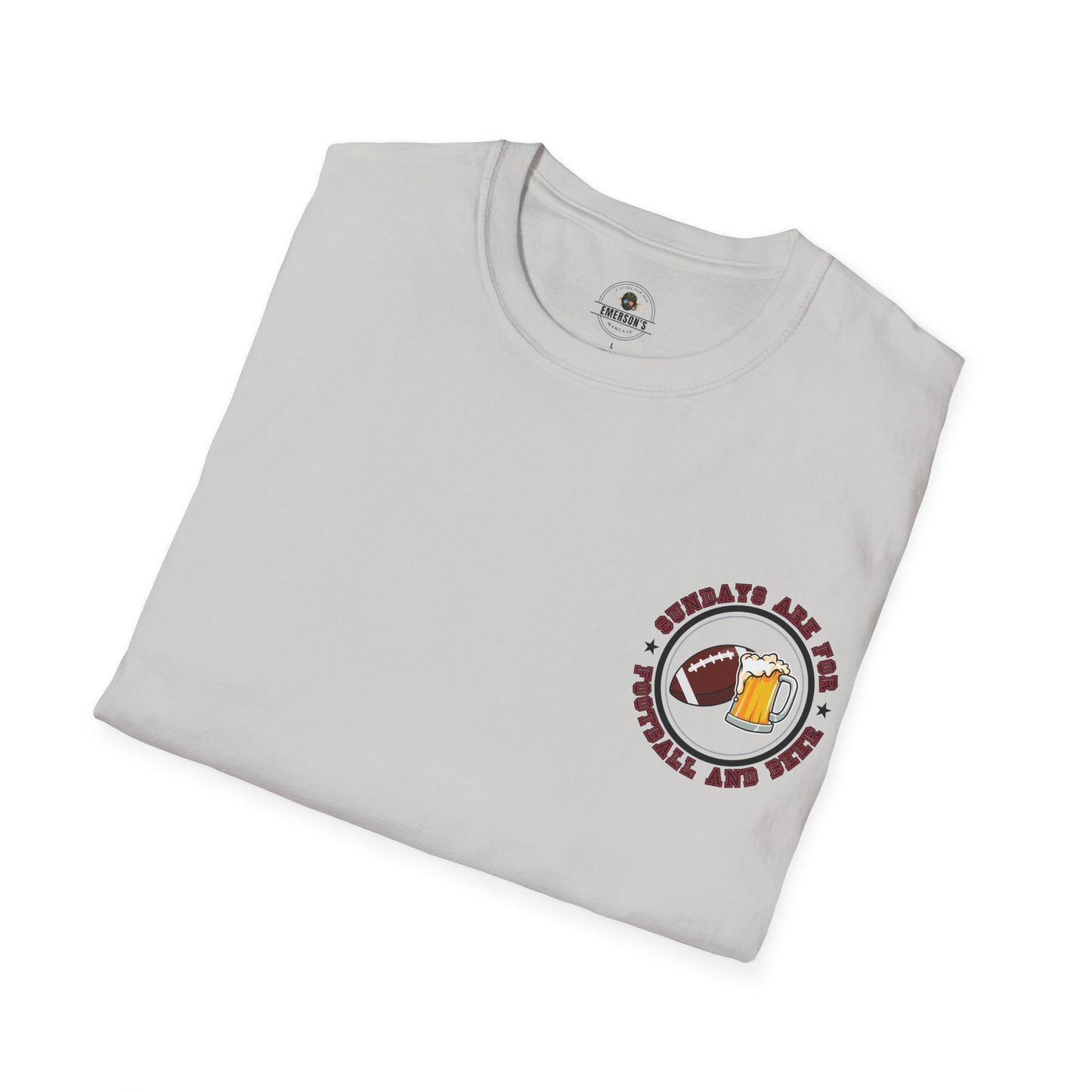 Sundays Football & Beer Tee - Red and Silver