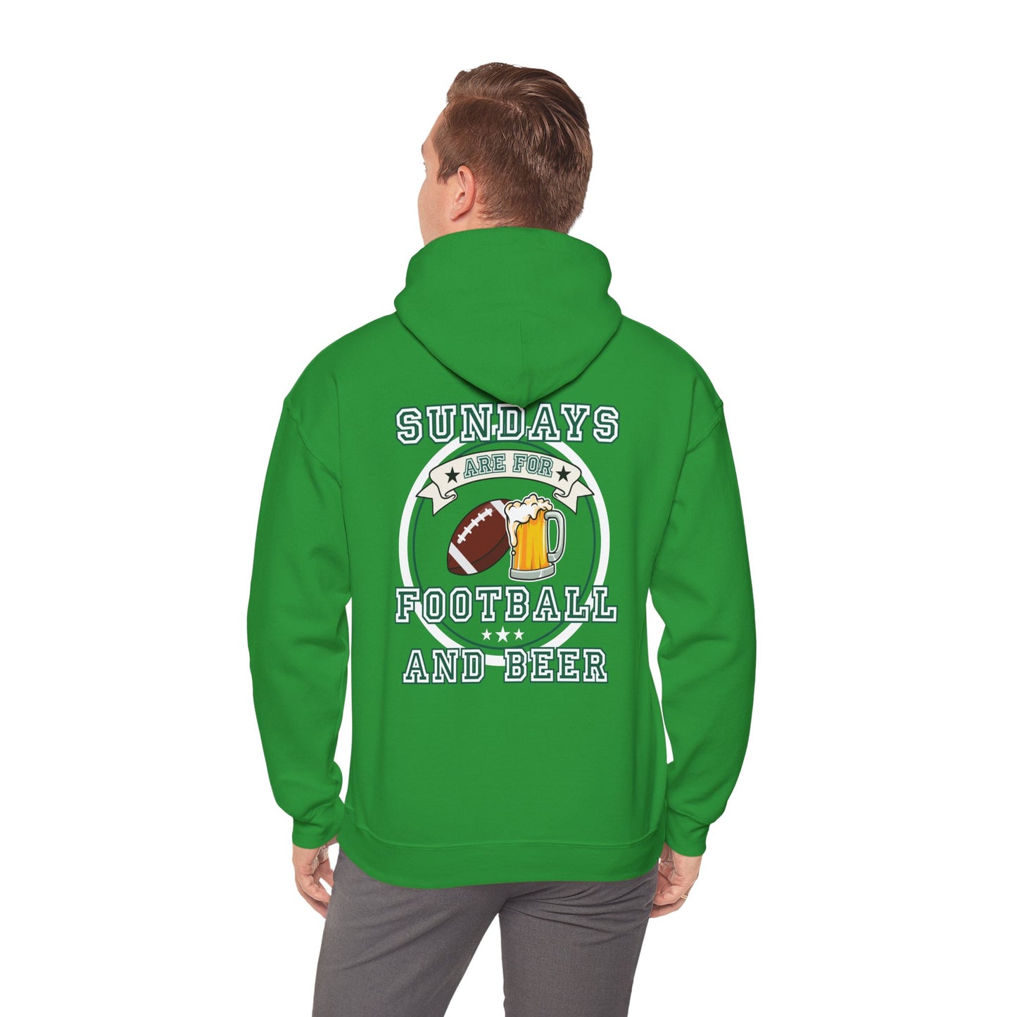 Sundays Football & Beer Hoodie - Green and White