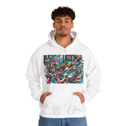 Urban Vibes Hoodie — Cool Artistic City Graphic in Vivid Colors
