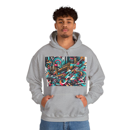 Urban Vibes Hoodie — Cool Artistic City Graphic in Vivid Colors