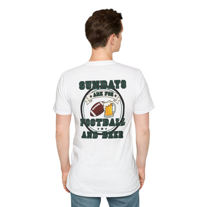 Sundays Football & Beer Tee - Green and White