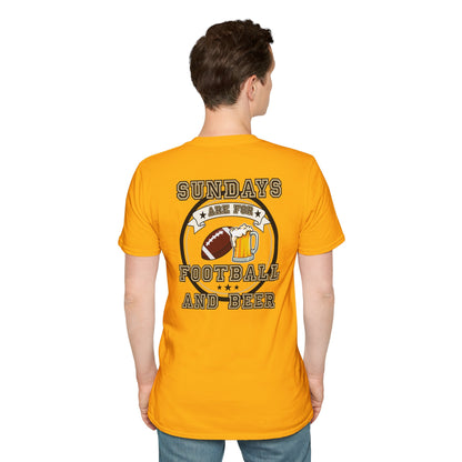 Sundays Football & Beer Tee - Gold and Black