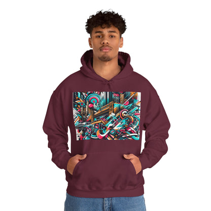 Urban Vibes Hoodie — Cool Artistic City Graphic in Vivid Colors