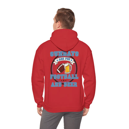 Sundays Football and Beer Hoodie - Light Blue and Gray