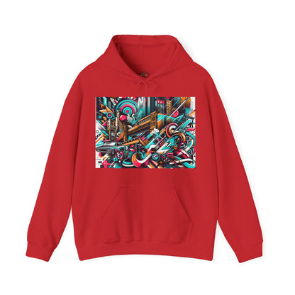 Urban Vibes Hoodie — Cool Artistic City Graphic in Vivid Colors
