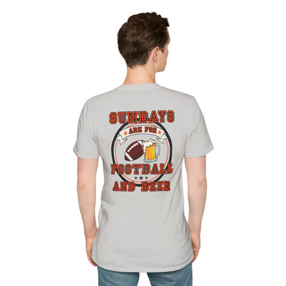Sundays Football & Beer Tee - Orange and Black