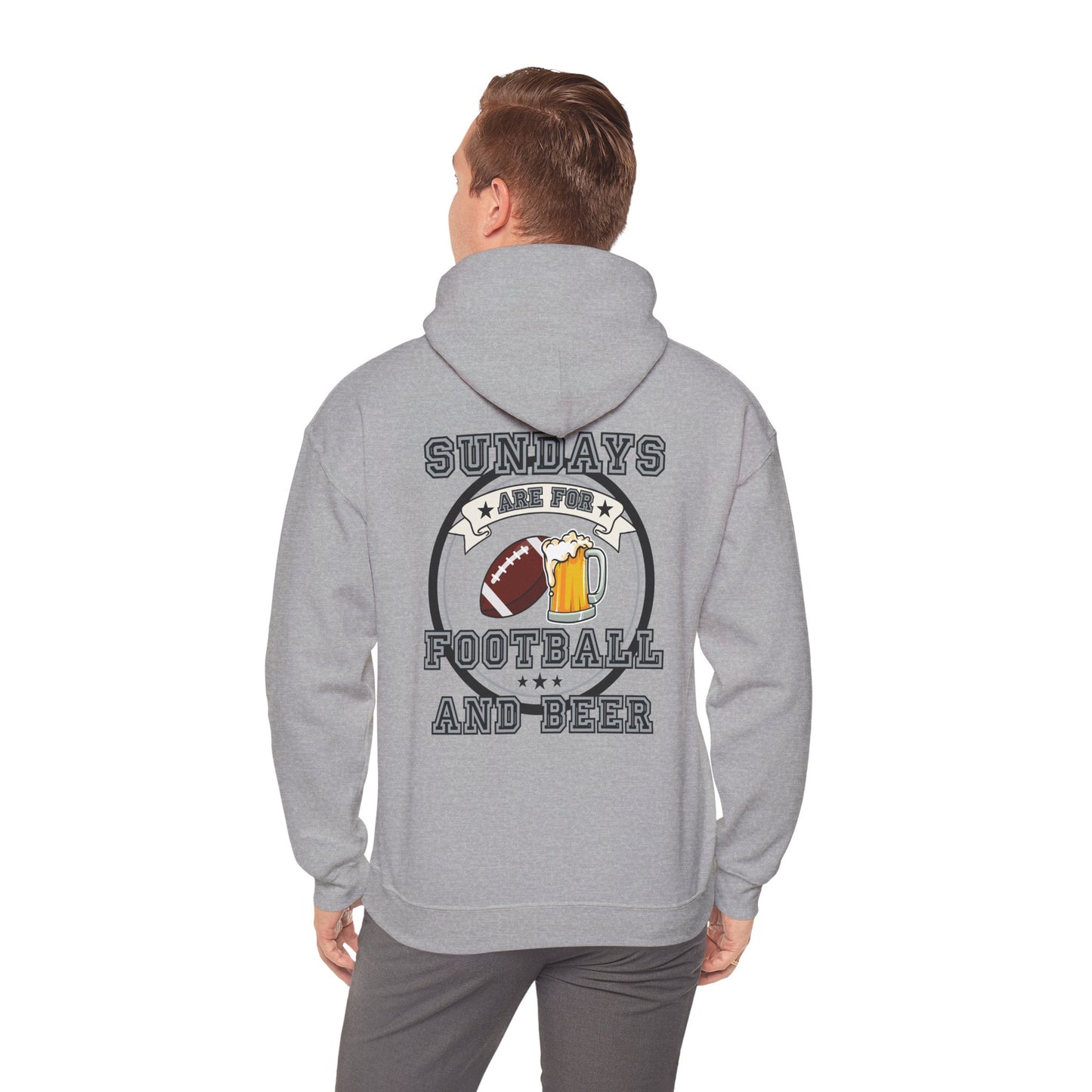 Sundays Football & Beer Hoodie - Black and Silver