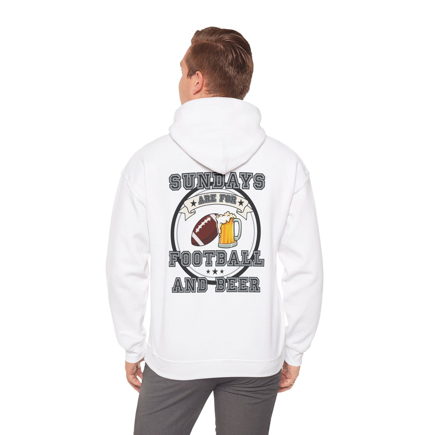 Sundays Football & Beer Hoodie - Black and Silver