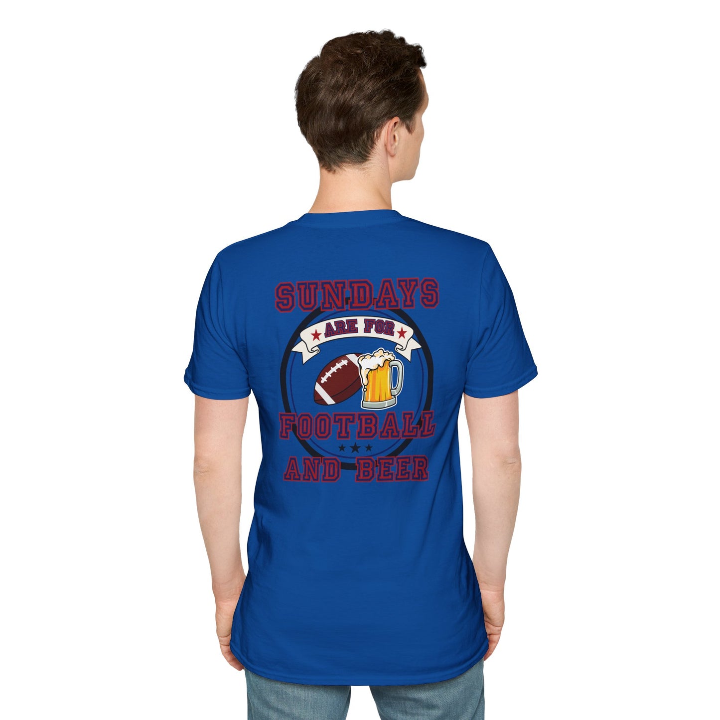 Sundays Football & Beer Tee - Blue And Red