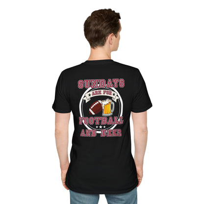 Sundays Football & Beer Tee - Red and Silver