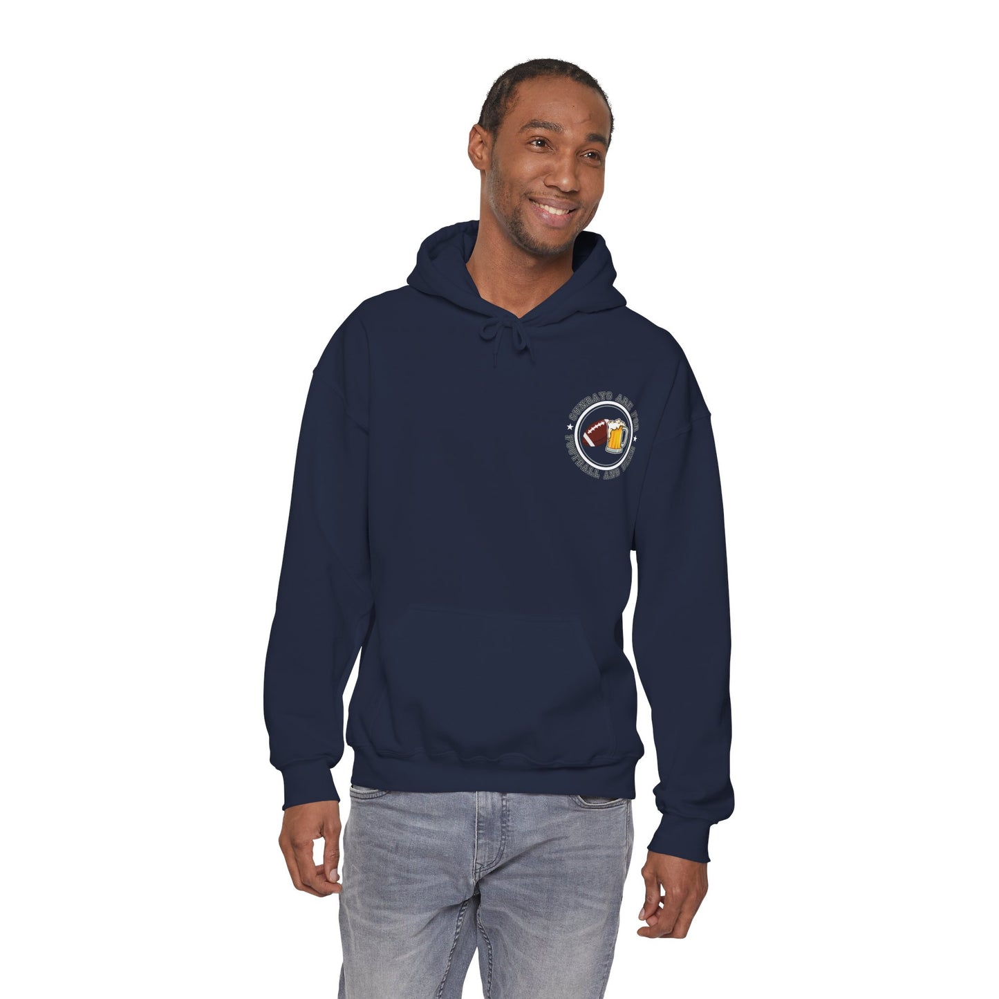 Sundays Football & Beer Hoodie - Black and Silver