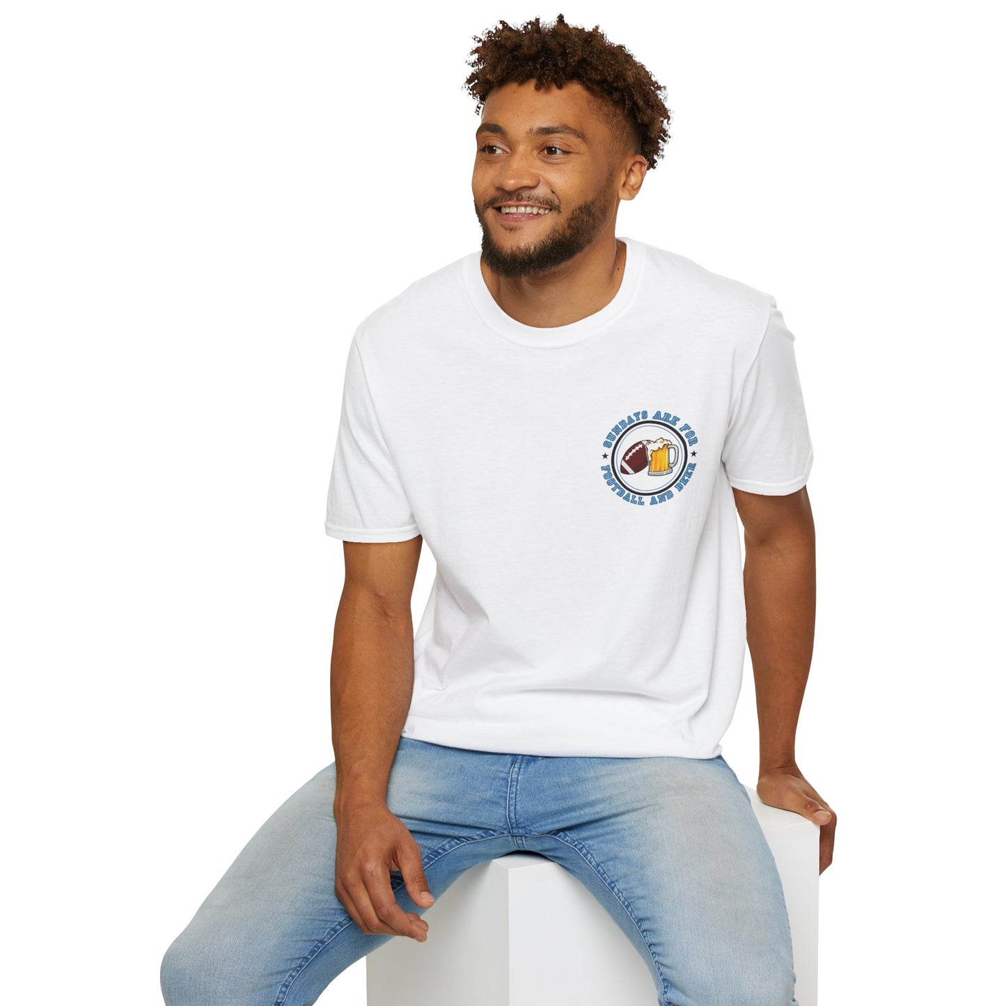 Sundays Football & Beer Tee - Light Blue and Gray