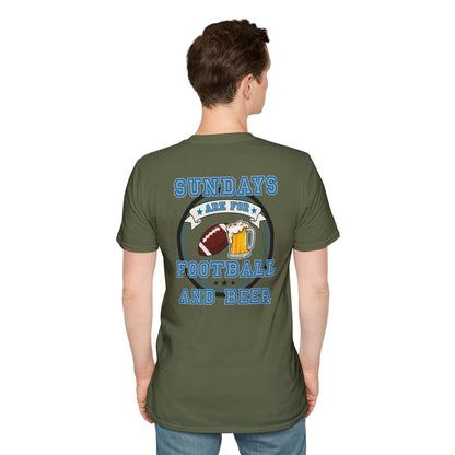 Sundays Football & Beer Tee - Light Blue and Gray