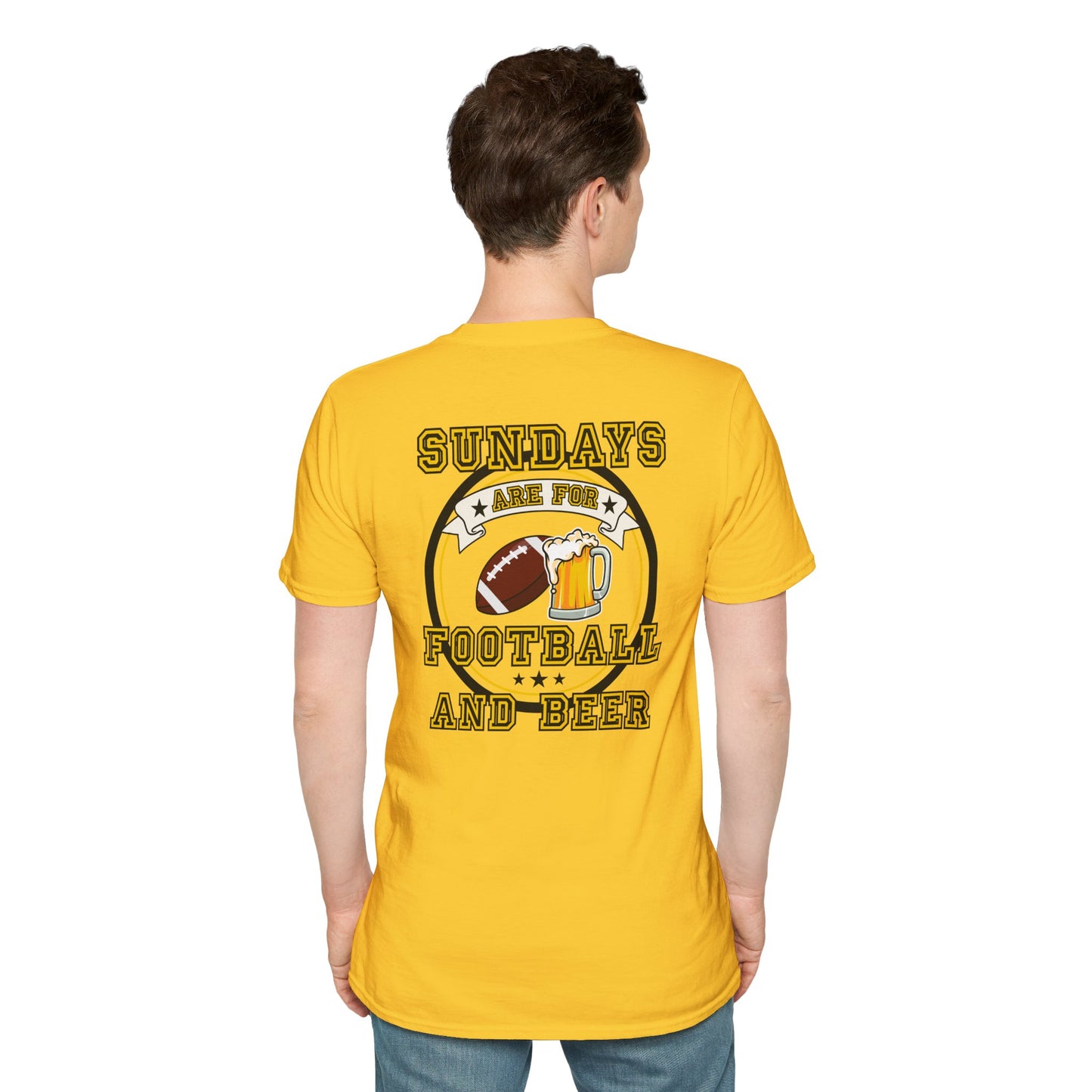 Sundays Football & Beer Tee - Yellow and Black