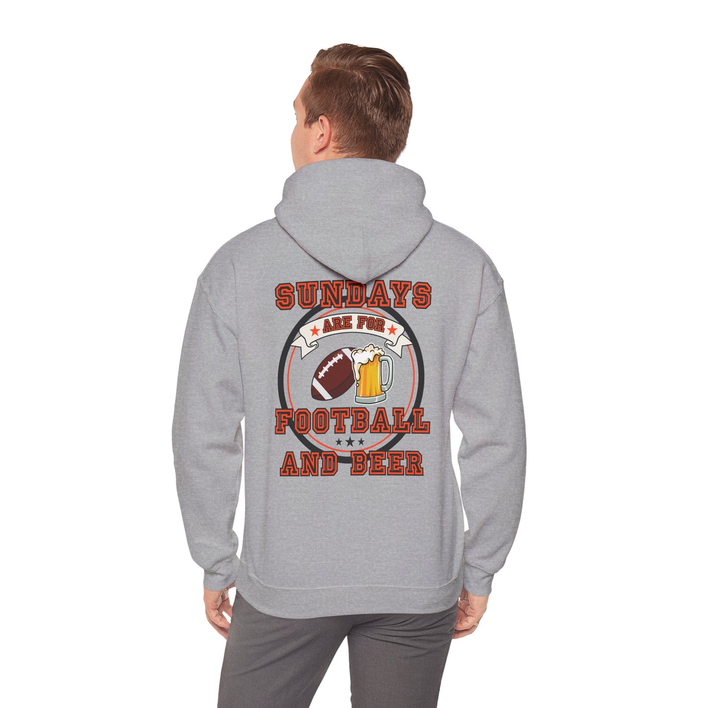 Sundays Football & Beer Hoodie- Orange and Black