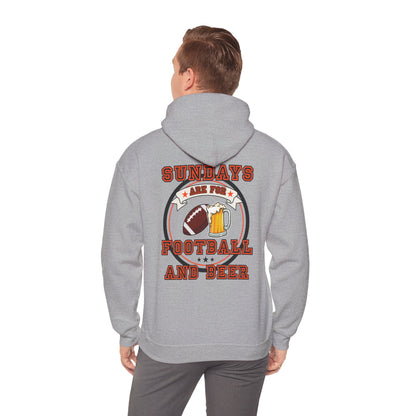 Sundays Football & Beer Hoodie- Orange and Black
