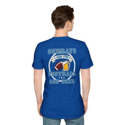 Sundays Football & Beer Tee - Light Blue and Gray