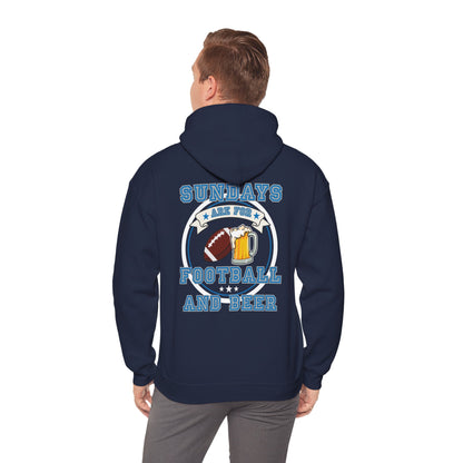 Sundays Football and Beer Hoodie - Light Blue and Gray
