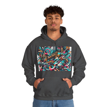 Urban Vibes Hoodie — Cool Artistic City Graphic in Vivid Colors