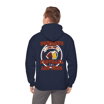 Sundays Football & Beer Hoodie- Orange and Black