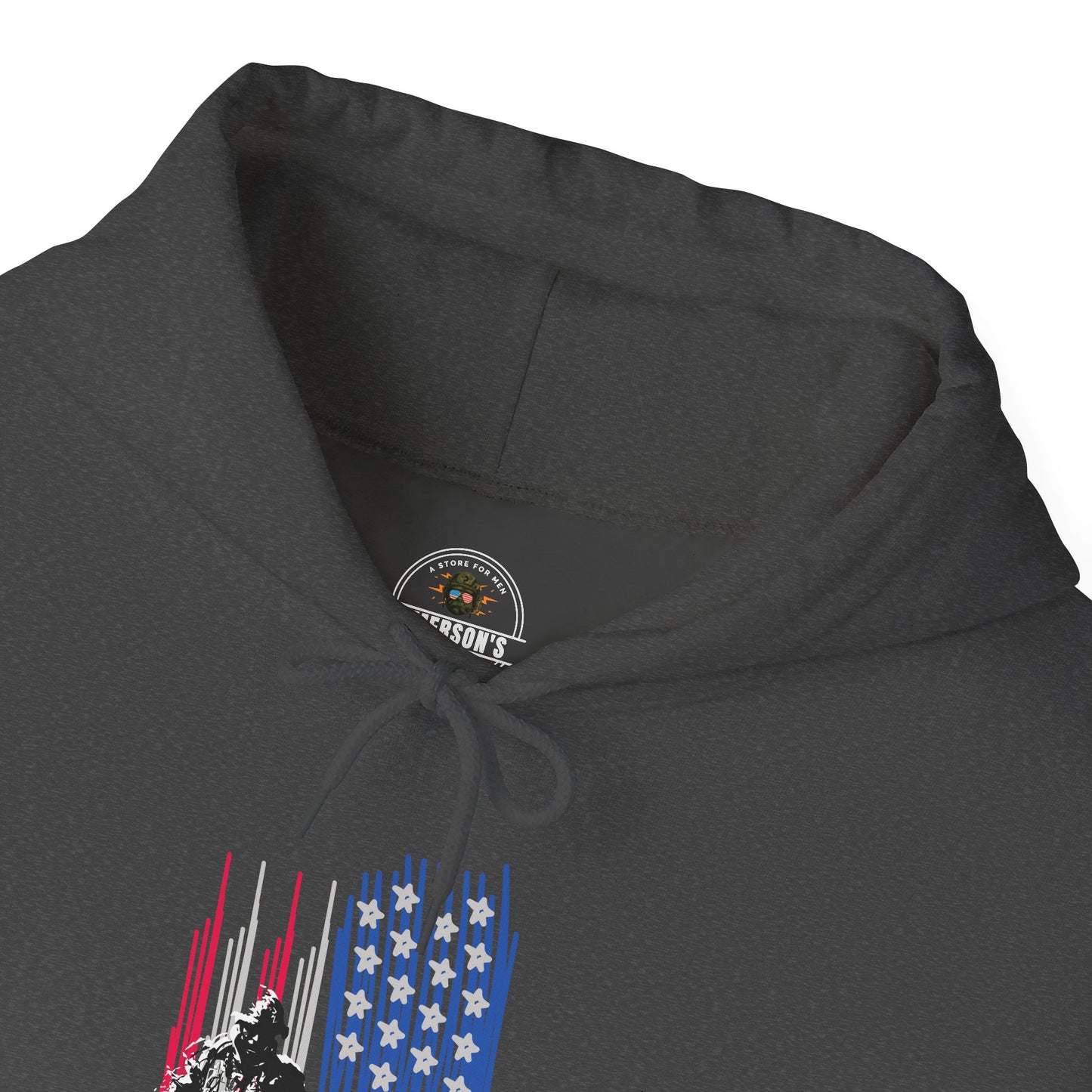 Veteran in Gear American Flag Hoodie — Patriotic Military Tribute