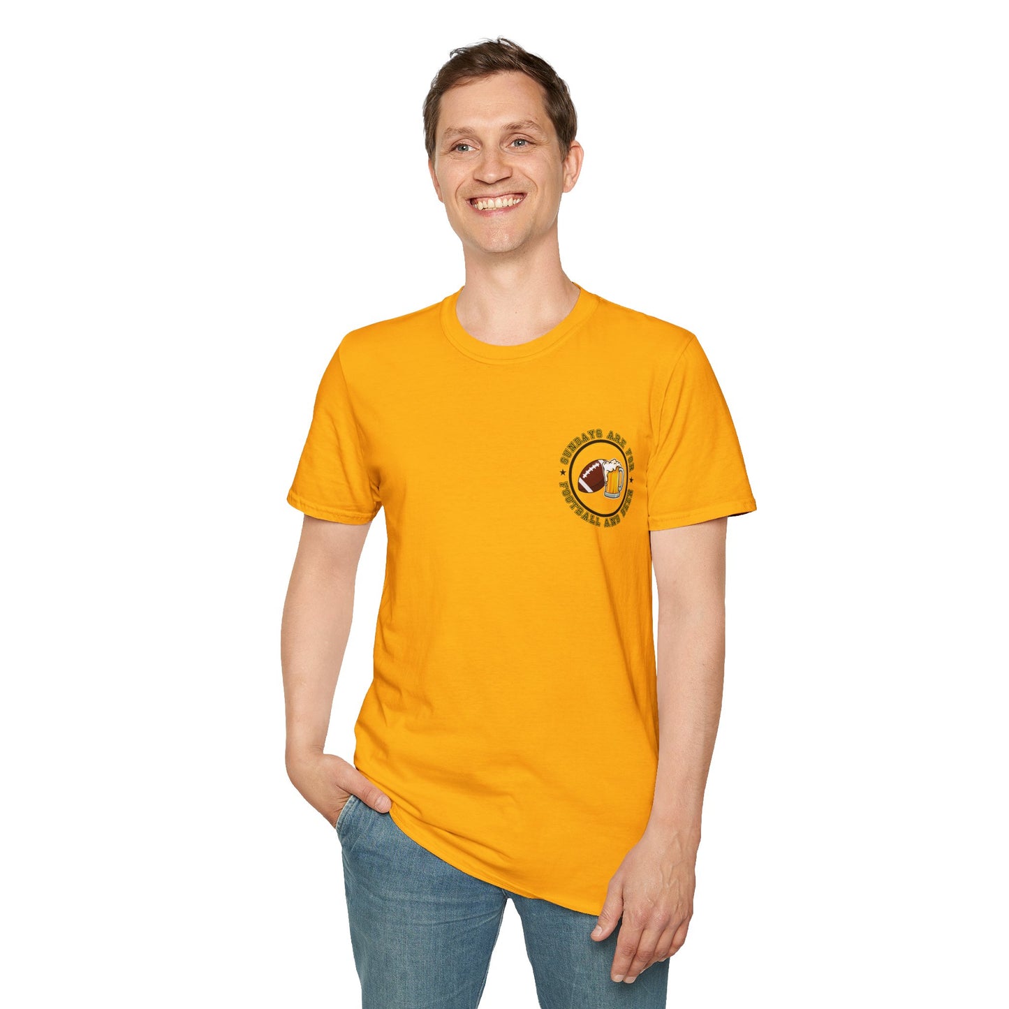 Sundays Football & Beer Tee - Yellow and Black