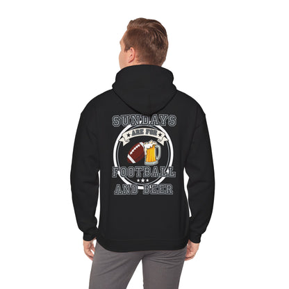 Sundays Football & Beer Hoodie - Black and Silver