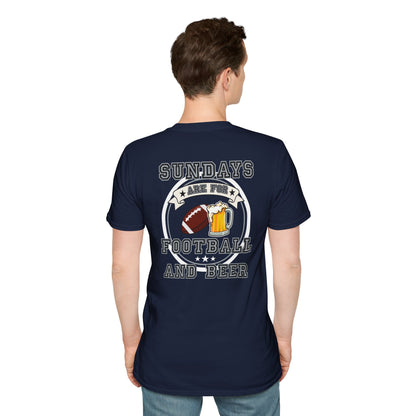Sundays Football & Beer Tee - Silver and Black