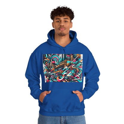 Urban Vibes Hoodie — Cool Artistic City Graphic in Vivid Colors