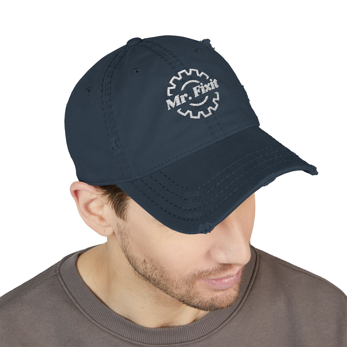 Mr Fix-It Embroidered Distressed Dad Hat