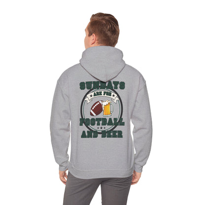 Sundays Football & Beer Hoodie - Green and White