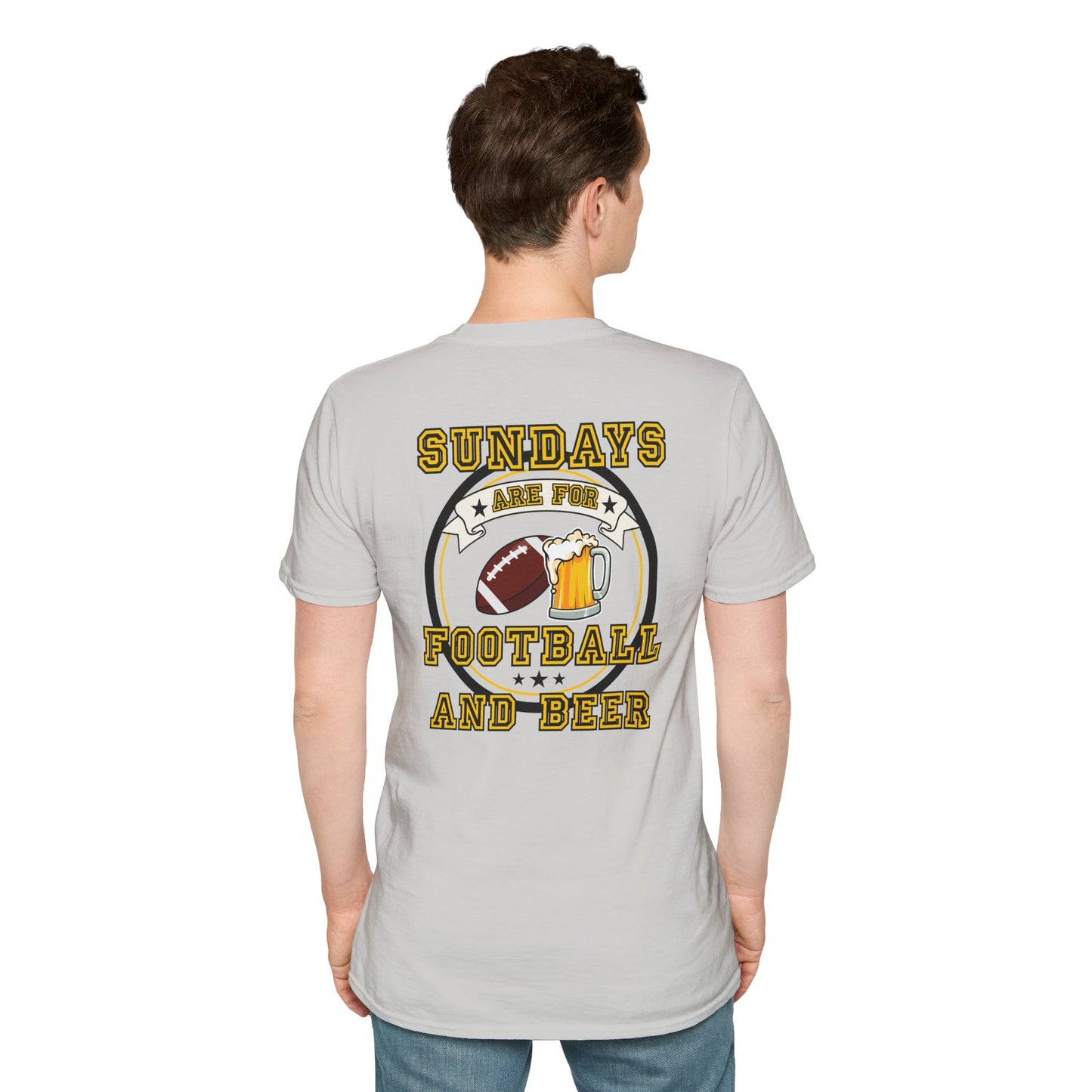 Sundays Football & Beer Tee - Yellow and Black