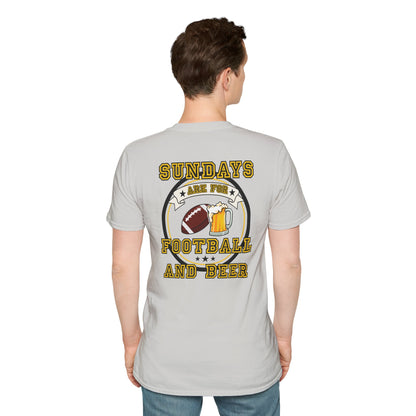 Sundays Football & Beer Tee - Yellow and Black