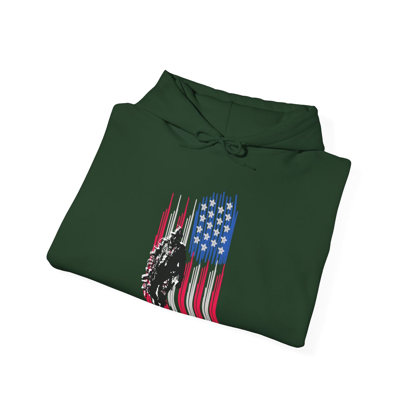 Veteran in Gear American Flag Hoodie — Patriotic Military Tribute