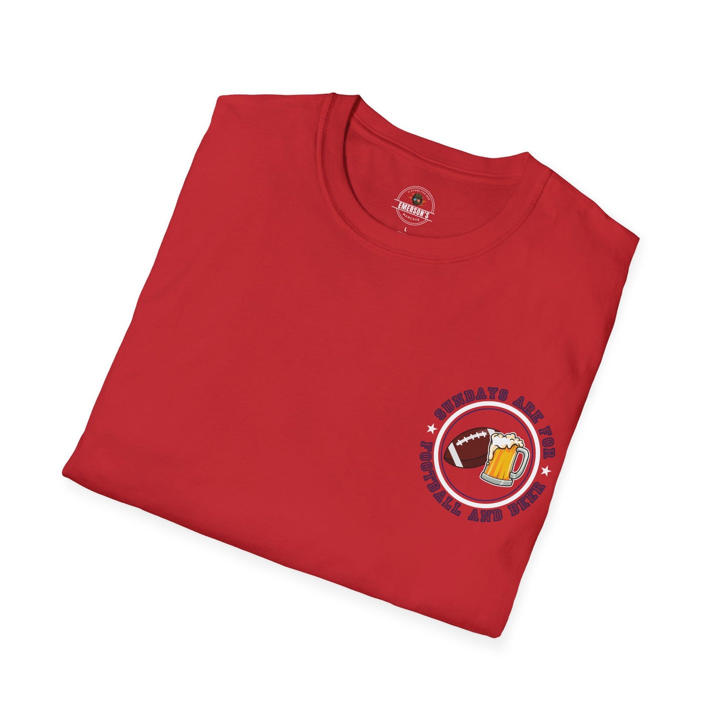 Sundays Football & Beer Tee - Blue And Red