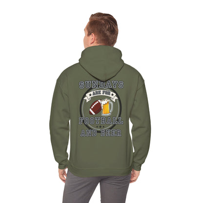 Sundays Football & Beer Hoodie - Black and Silver