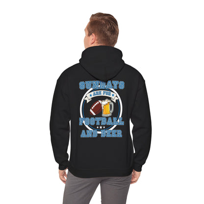Sundays Football and Beer Hoodie - Light Blue and Gray