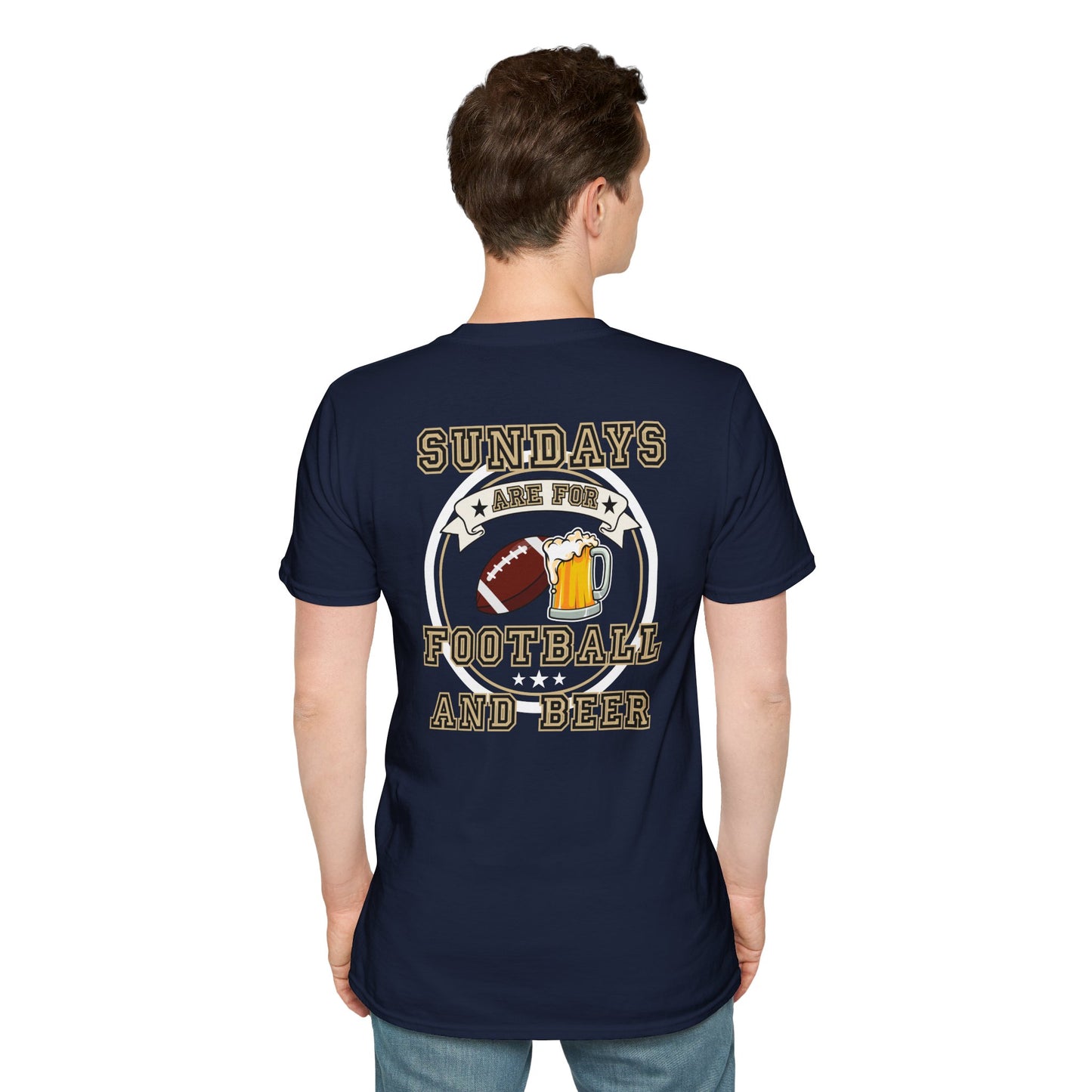 Sundays Football & Beer Tee - Gold and Black