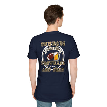 Sundays Football & Beer Tee - Gold and Black