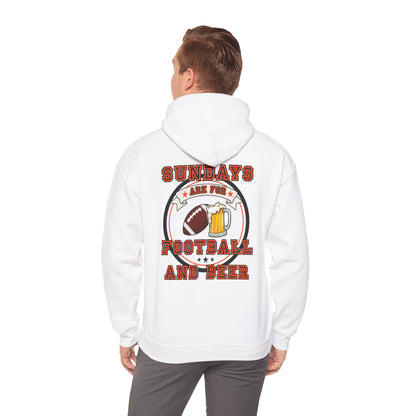 Sundays Football & Beer Hoodie- Orange and Black