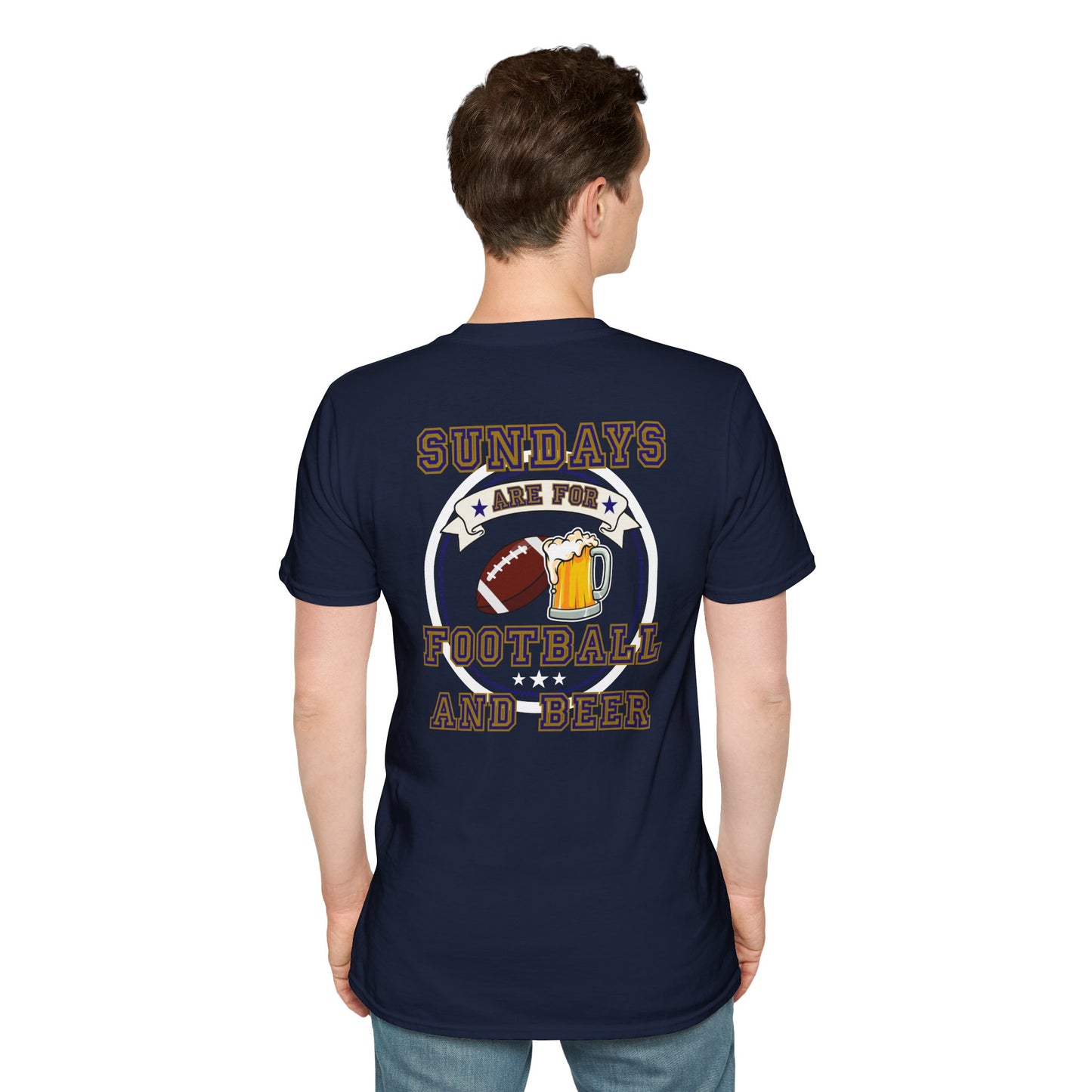 Sundays Football & Beer Tee - Purple and Gold