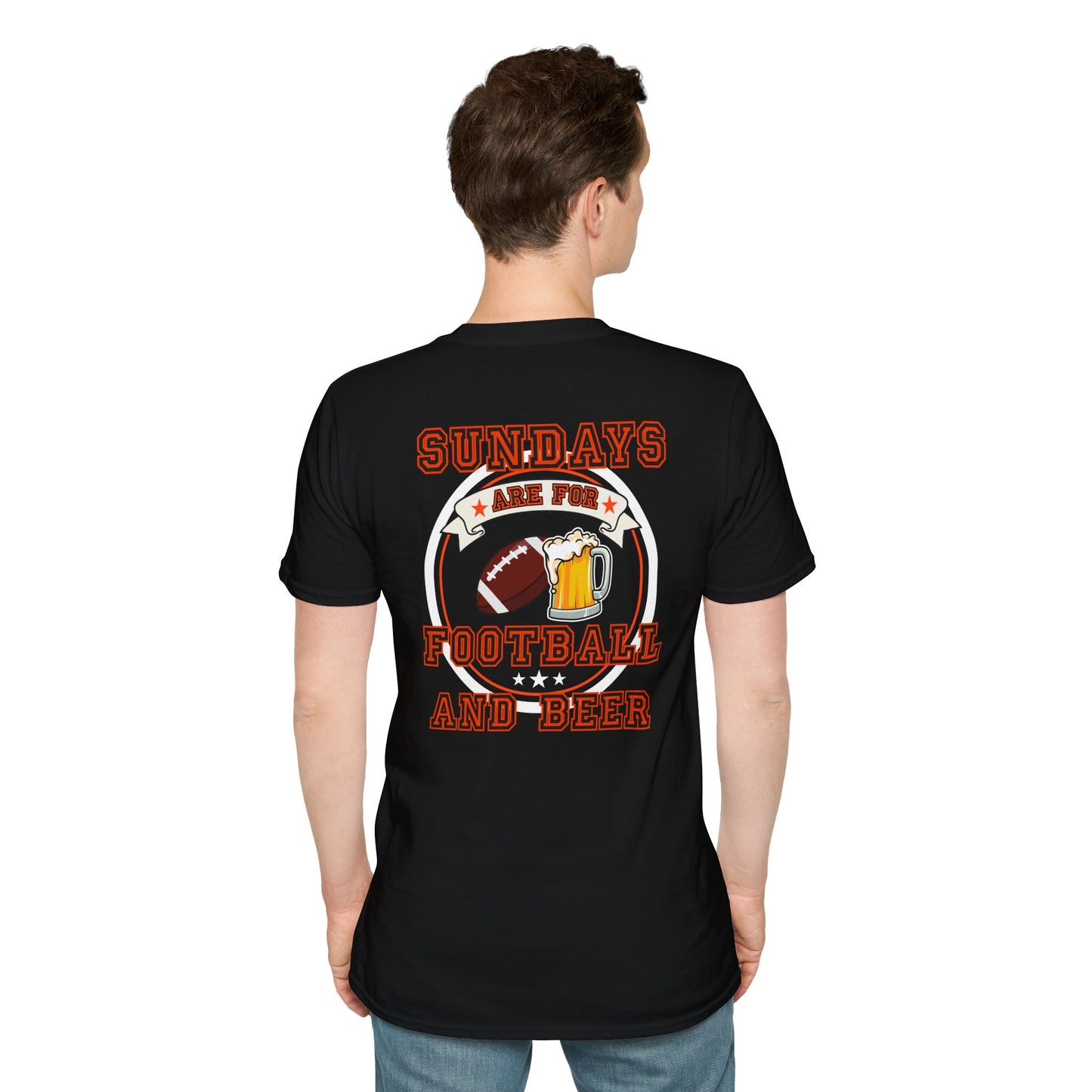 Sundays Football & Beer Tee - Orange and Black