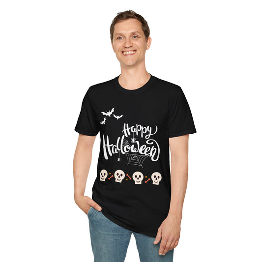 Happy Halloween Skulls and Bats Tee