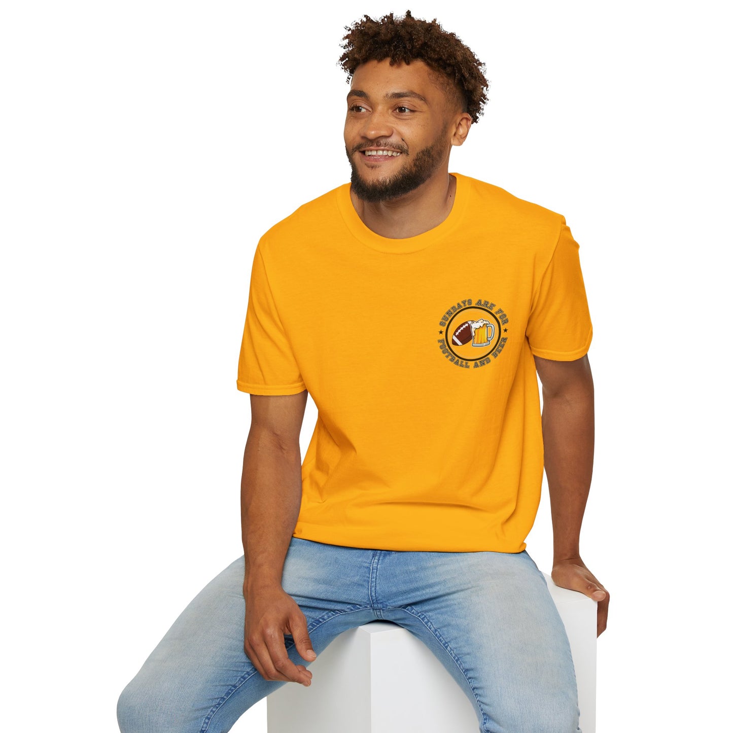 Sundays Football & Beer Tee - Gold and Black